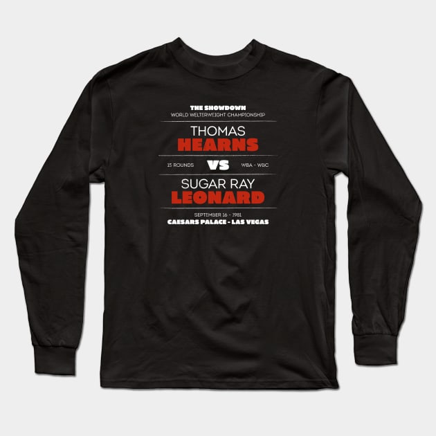 Hearns vs. Leonard Long Sleeve T-Shirt by attadesign